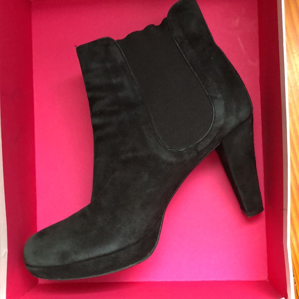 Boden black suede booties